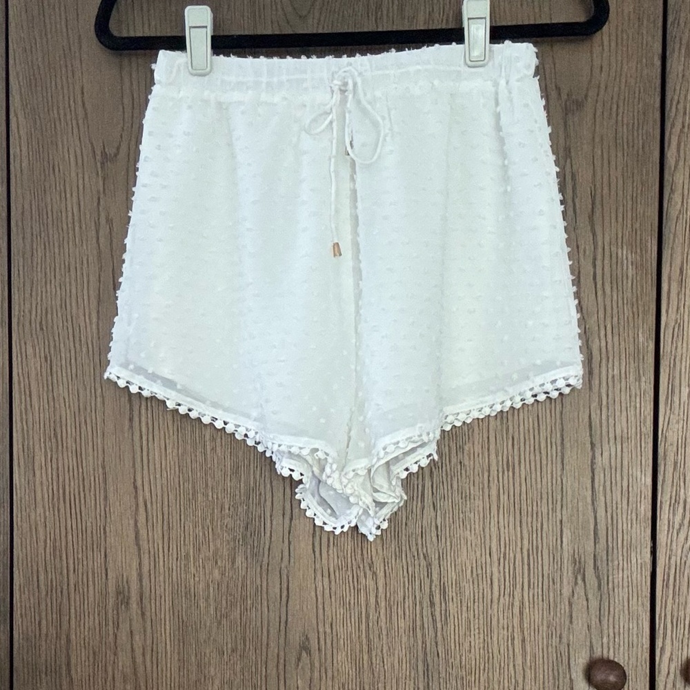 High Waist White Shorts